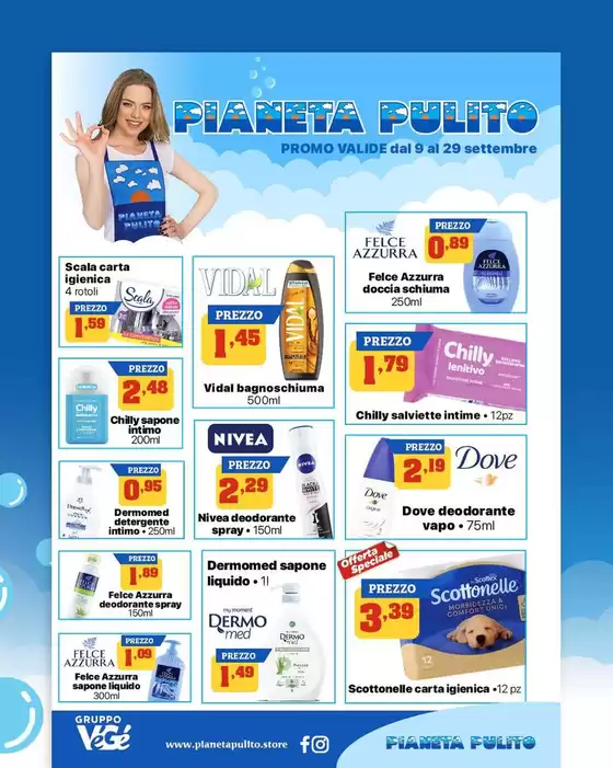 Volantino Pianeta Pulito | Promo valide dal 9 al 29 settembre | 2026-09-09T00:00:00.000Z - 2026-09-29T00:00:00.000Z