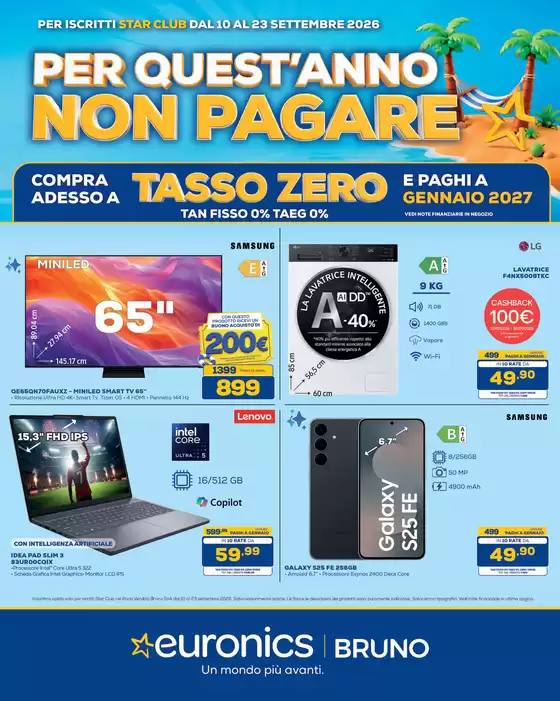 Volantino Euronics a Cairate | Per quest'anno non pagare | 2026-09-10T00:00:00.000Z - 2026-09-23T00:00:00.000Z