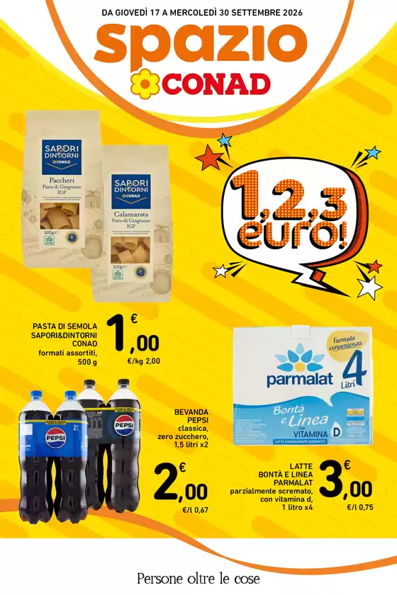 Volantino Spazio Conad | Offerte Spazio Conad: 1,2,3 euro! | 2026-09-17T00:00:00.000Z - 2026-09-30T00:00:00.000Z