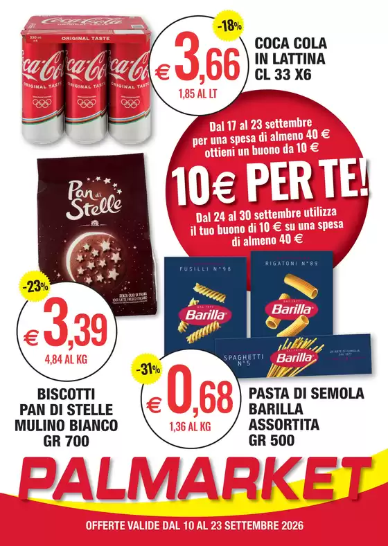 Volantino Palmarket | Offerte valide  | 2026-09-10T00:00:00.000Z - 2026-09-23T00:00:00.000Z