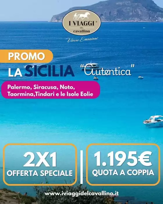 Volantino I viaggi del cavallino a Levanto | Promo la sicilia | 2026-09-10T00:00:00.000Z - 2026-09-20T00:00:00.000Z