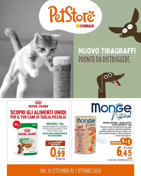 Volantino Pet Store Conad a Parabiago | PetStore Conad | Tutte le offerte per i tuoi pet | 2026-09-10T00:00:00.000Z - 2026-10-07T00:00:00.000Z