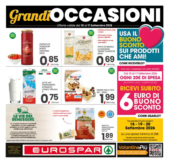 Volantino Eurospar a Atessa | Grandi occasioni | 2026-09-10T00:00:00.000Z - 2026-09-17T00:00:00.000Z