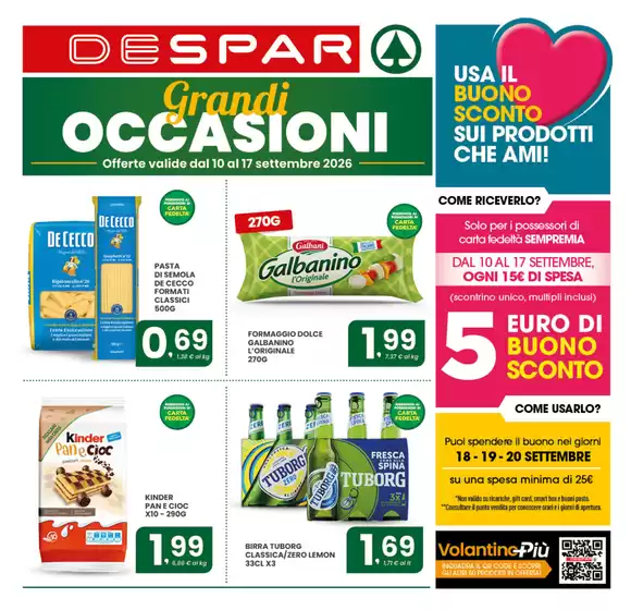 Volantino Despar a Pietramontecorvino | Grandi occasioni | 2026-09-10T00:00:00.000Z - 2026-09-17T00:00:00.000Z