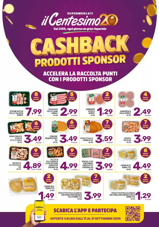Volantino Il Centesimo | Cashback | 2026-09-11T00:00:00.000Z - 2026-09-21T00:00:00.000Z