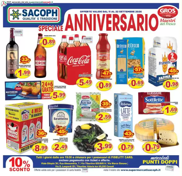 Volantino Sacoph a Roma | ANNIVERSARIO | 2026-09-11T00:00:00.000Z - 2026-09-22T00:00:00.000Z