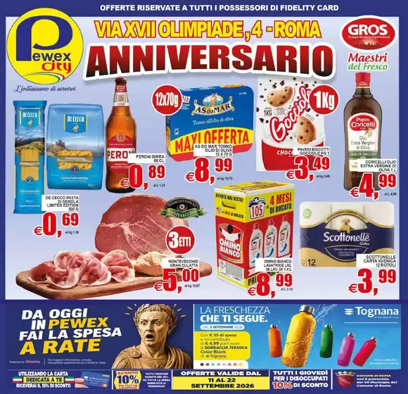 Volantino Pewex a Roma | ANNIVERSARIO | 2026-09-11T00:00:00.000Z - 2026-09-22T00:00:00.000Z