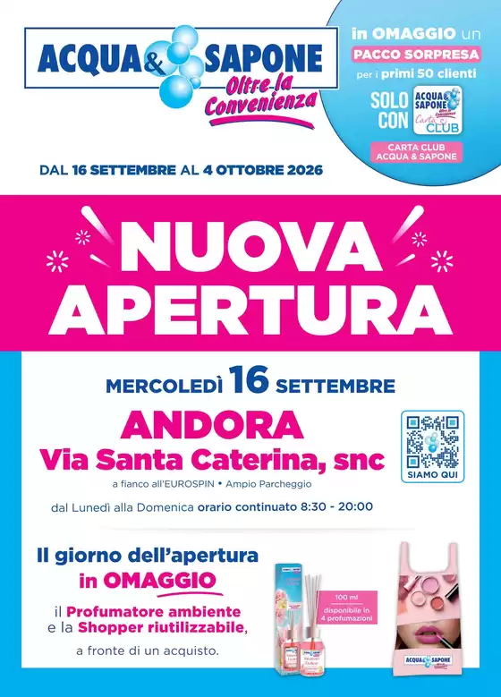 Volantino Acqua & Sapone a Andora | Nuova apertura | 2026-09-16T00:00:00.000Z - 2026-10-04T00:00:00.000Z