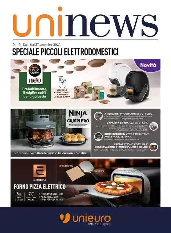 Volantino Unieuro a Misterbianco | Speciale piccoli elettrodomestici da Unieuro! | 2026-09-16T00:00:00.000Z - 2026-09-27T00:00:00.000Z