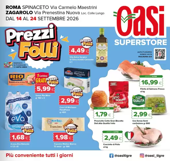 Volantino Oasi a Comiso | Prezzi folli | 2026-09-14T00:00:00.000Z - 2026-09-24T00:00:00.000Z