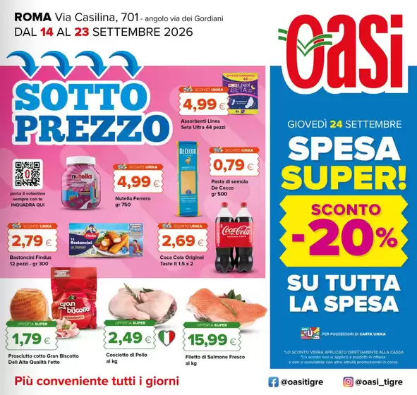 Volantino Oasi a Comiso | Sottoprezzo | 2026-09-14T00:00:00.000Z - 2026-09-24T00:00:00.000Z