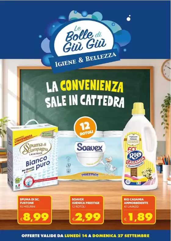 Volantino Le Bolle di Giù Giù a Melilli | La convenienza sale in cattedra | 2026-09-14T00:00:00.000Z - 2026-09-27T00:00:00.000Z