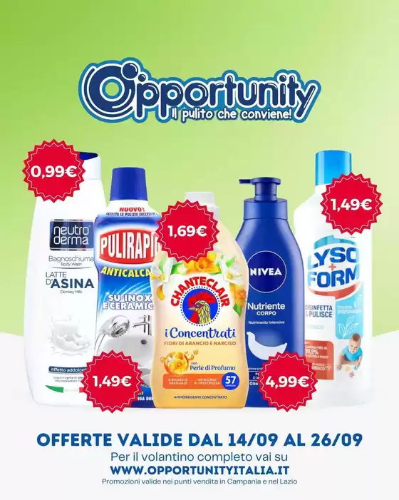 Volantino Opportunity Shop a Melilli | OFFERTE VALIDE DAL 14 AL 26 SETTEMBRE 2026 | 2026-09-14T00:00:00.000Z - 2026-09-26T00:00:00.000Z