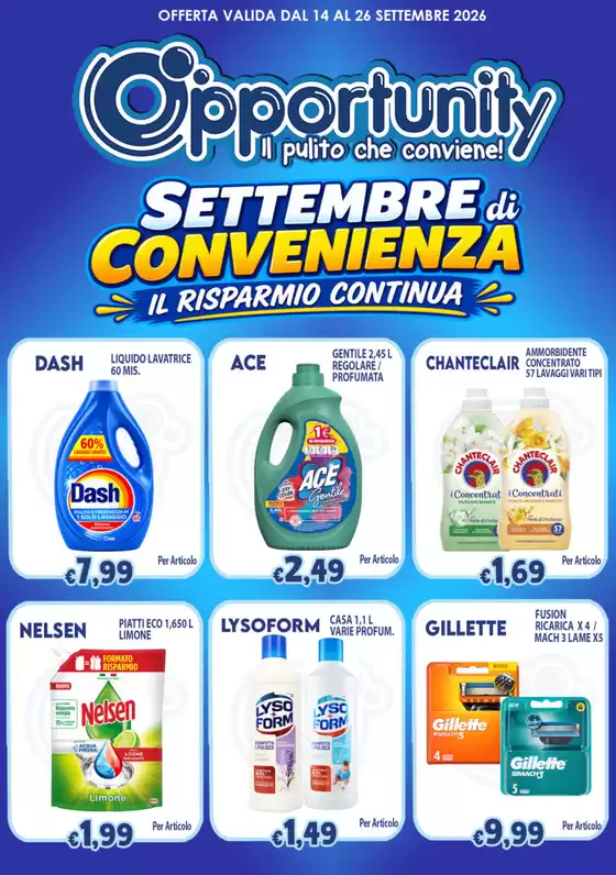 Volantino Opportunity Shop a Melilli | Settembre di convenienza | 2026-09-14T00:00:00.000Z - 2026-09-26T00:00:00.000Z