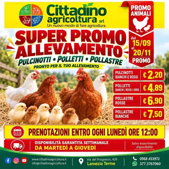 Volantino Cittadino Agricoltura | Super promo allevamento | 2026-09-15T00:00:00.000Z - 2026-11-20T00:00:00.000Z