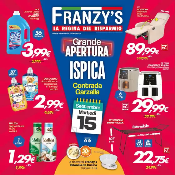 Volantino Franzy's a Borore | La regina del risparmio | 2026-09-15T00:00:00.000Z - 2026-09-25T00:00:00.000Z