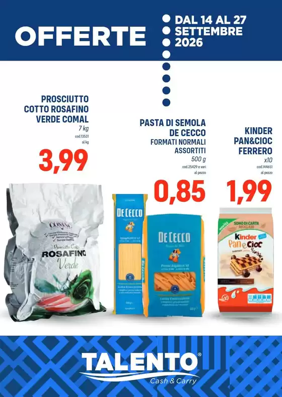 Volantino Talento a Bressanvido | Offerte | 2026-09-14T00:00:00.000Z - 2026-09-27T00:00:00.000Z