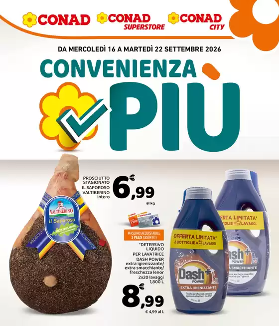 Volantino Conad a Pergola | Convenienza Più | 2026-09-16T00:00:00.000Z - 2026-09-22T00:00:00.000Z