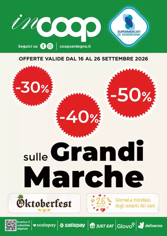 Volantino Coop a Alghero | 30% 40% 50% sulle Grandi Marche | 2026-09-16T00:00:00.000Z - 2026-09-26T00:00:00.000Z