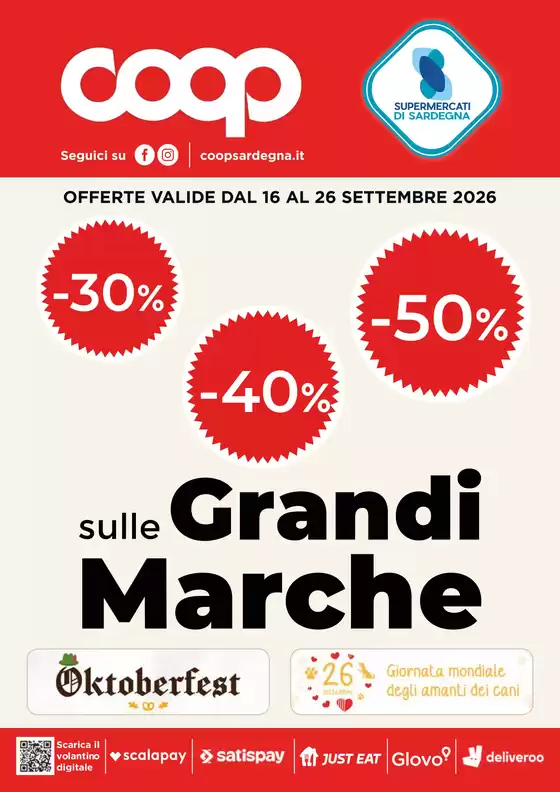 Volantino Coop a Onanì | 30% 40% 50% sulle Grandi Marche | 2026-09-16T00:00:00.000Z - 2026-09-26T00:00:00.000Z