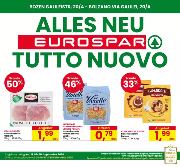 Volantino Eurospar | Tutto nuovo | 2026-09-17T00:00:00.000Z - 2026-09-30T00:00:00.000Z