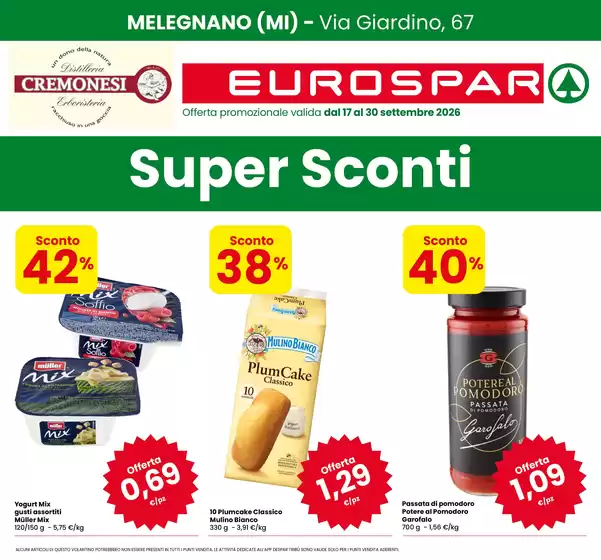 Volantino Eurospar | Super sconti | 2026-09-17T00:00:00.000Z - 2026-09-30T00:00:00.000Z