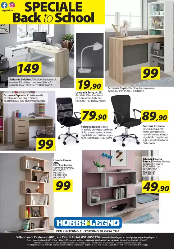 Volantino Hobby & Legno a Bagnolo in Piano | Speciale back to school | 2026-09-14T00:00:00.000Z - 2026-09-19T00:00:00.000Z