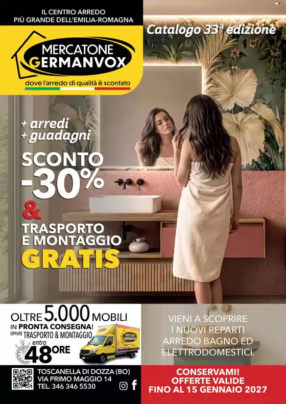Volantino Mercatone Germanvox a Busnago | Sconti 30% | 2026-09-14T00:00:00.000Z - 2027-01-15T00:00:00.000Z