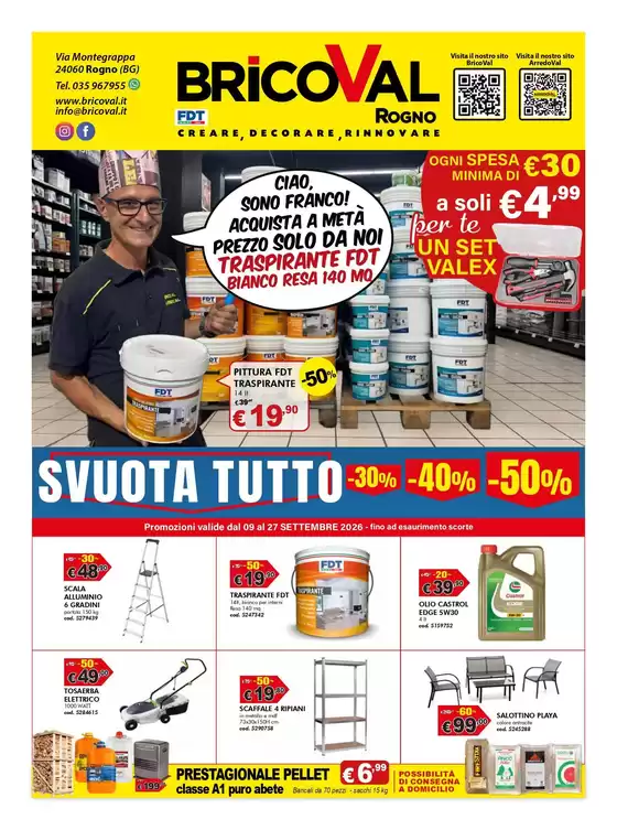 Volantino BricoVal a Bagnolo in Piano | Svuota tutto -30%-40%-50% | 2026-09-09T00:00:00.000Z - 2026-09-27T00:00:00.000Z