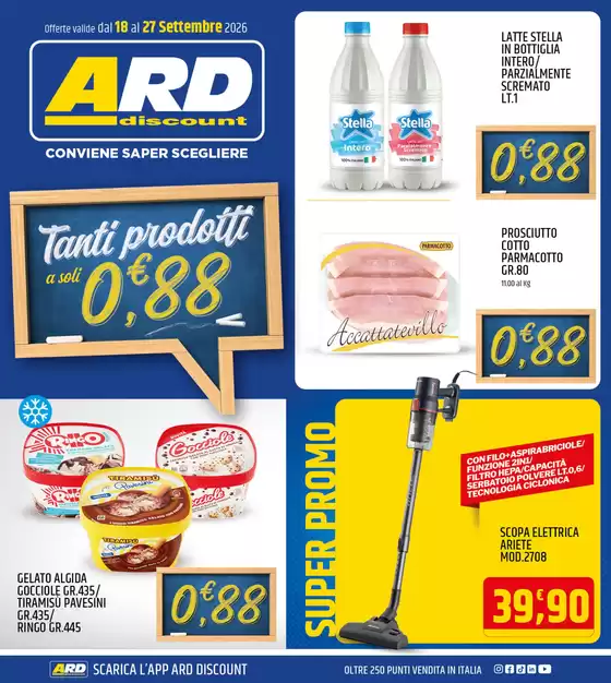 Volantino ARD Discount | Tanti prodotti a soli 0.88 euro | 2026-09-18T00:00:00.000Z - 2026-09-27T00:00:00.000Z