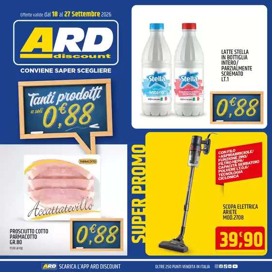 Volantino ARD Discount a | Tanti prodotti a soli 0.88 euro | 2026-09-18T00:00:00.000Z - 2026-09-27T00:00:00.000Z