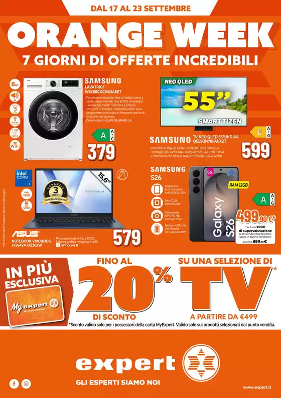 Volantino Expert a Lamporecchio | Orange Week | 2026-09-17T00:00:00.000Z - 2026-09-23T00:00:00.000Z