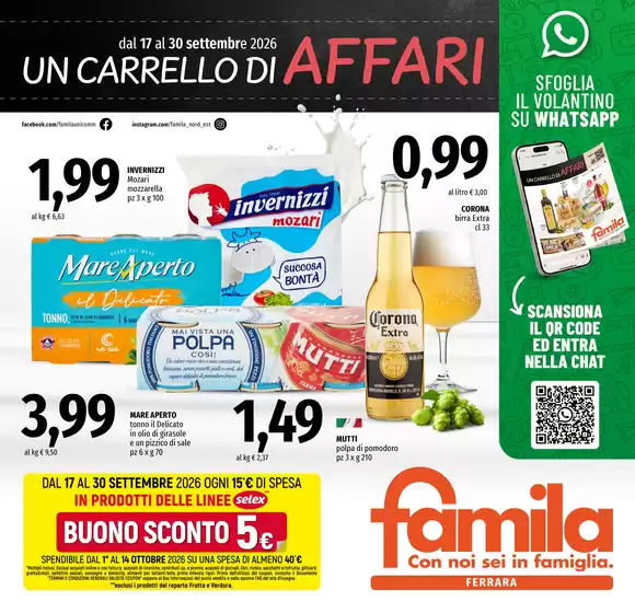 Volantino Famila | Un carrello di affari | 2026-09-17T00:00:00.000Z - 2026-09-30T00:00:00.000Z