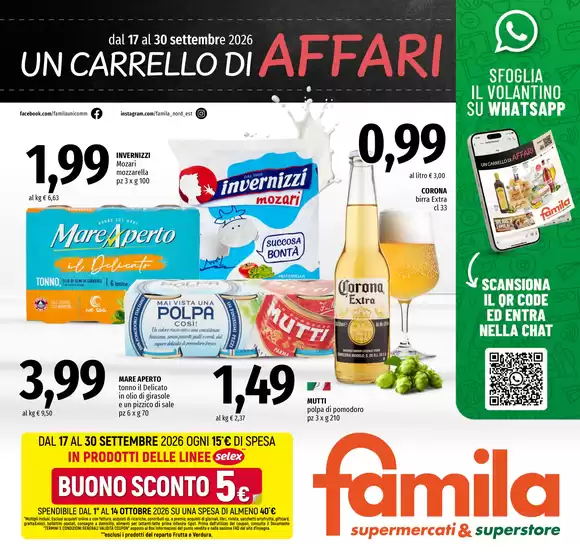 Volantino Famila Superstore | Un carrello di affari | 2026-09-17T00:00:00.000Z - 2026-09-30T00:00:00.000Z