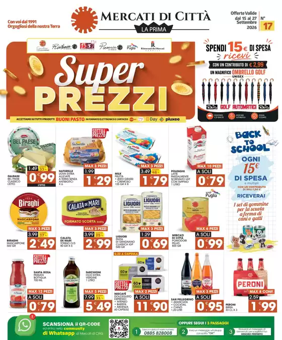 Volantino Mercati di Città a Berchidda | Super PREZZI | 2026-09-15T00:00:00.000Z - 2026-09-27T00:00:00.000Z