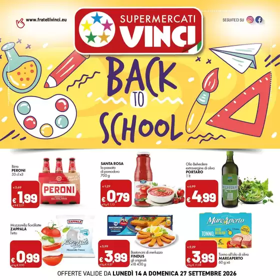 Volantino Supermercati Vinci a Berchidda | Back to school | 2026-09-14T00:00:00.000Z - 2026-09-27T00:00:00.000Z