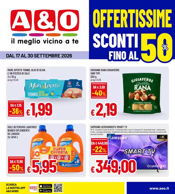 Volantino A&O | Sconti fino al 50% | 2026-09-17T00:00:00.000Z - 2026-09-30T00:00:00.000Z