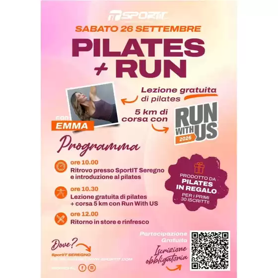 Volantino Sportit a Benevento | Pilates run | 2026-09-26T00:00:00.000Z - 2026-09-26T00:00:00.000Z