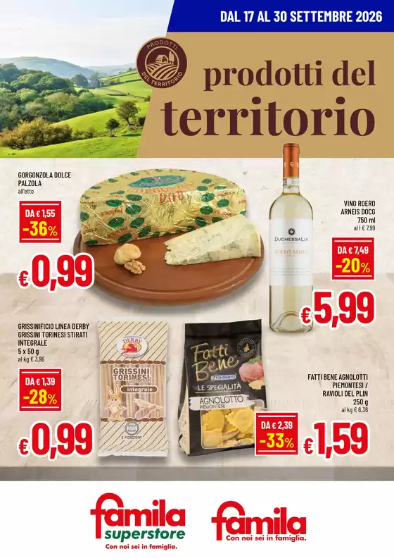 Volantino Famila a Busto Arsizio | PRODOTTI DEL TERRITORIO | 2026-09-17T00:00:00.000Z - 2026-09-30T00:00:00.000Z