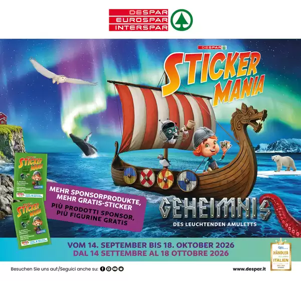 Volantino Interspar | Sticker mania | 2026-09-14T00:00:00.000Z - 2026-10-18T00:00:00.000Z