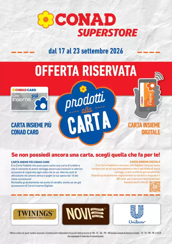 Volantino Conad Superstore | PRODOTTI ALLA CARTA | 2026-09-17T00:00:00.000Z - 2026-09-23T00:00:00.000Z