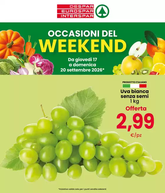 Volantino Despar a Faedis | Occasioni del weekend | 2026-09-17T00:00:00.000Z - 2026-09-20T00:00:00.000Z
