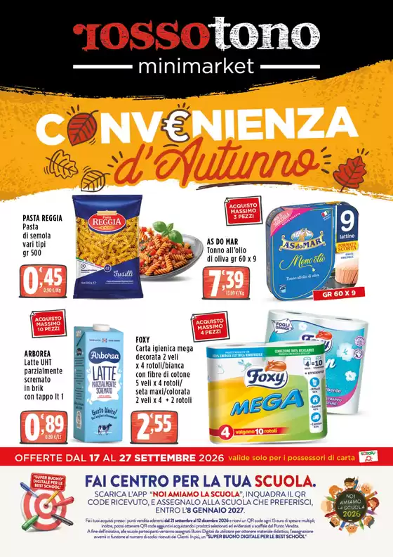 Volantino Rossotono Minimarket a Comiso | Convenienza d'Autunno | 2026-09-17T00:00:00.000Z - 2026-09-27T00:00:00.000Z