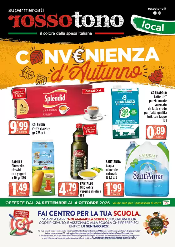 Volantino Supermercati Rossotono Local a Crotone | Convenienza d'Autunno | 2026-09-24T00:00:00.000Z - 2026-10-04T00:00:00.000Z