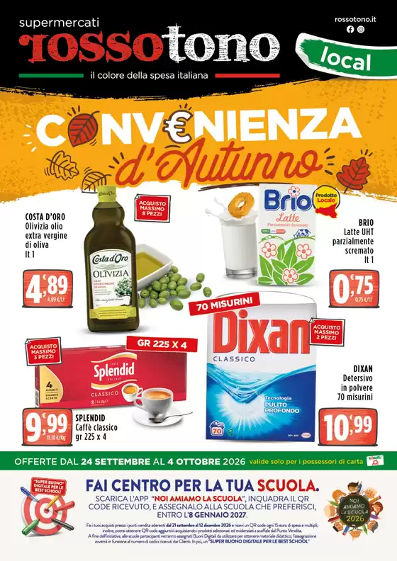 Volantino Supermercati Rossotono Local a Gibellina | Convenienza d'Autunno | 2026-09-24T00:00:00.000Z - 2026-10-04T00:00:00.000Z