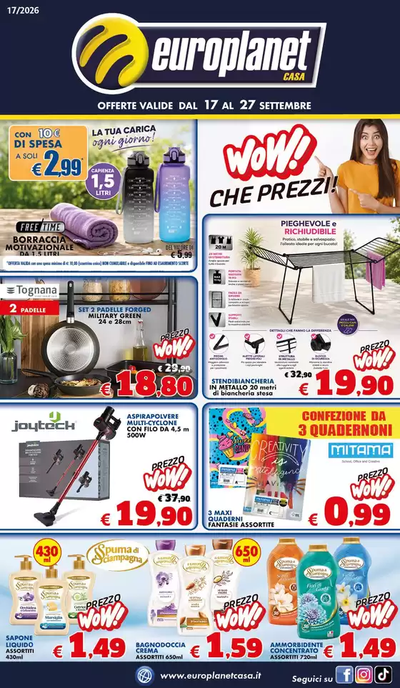Volantino Europlanet Casa | Wow!Ch prezzi! | 2026-09-17T00:00:00.000Z - 2026-09-27T00:00:00.000Z
