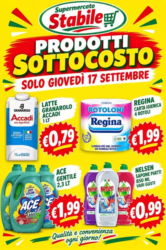 Volantino Supermercati Stabile a Acqui Terme | Prodotti sottocosto | 2026-09-17T00:00:00.000Z - 2026-09-17T00:00:00.000Z