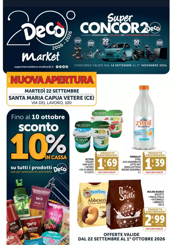 Volantino Decò a | Super concor2o | 2026-09-22T00:00:00.000Z - 2026-10-01T00:00:00.000Z