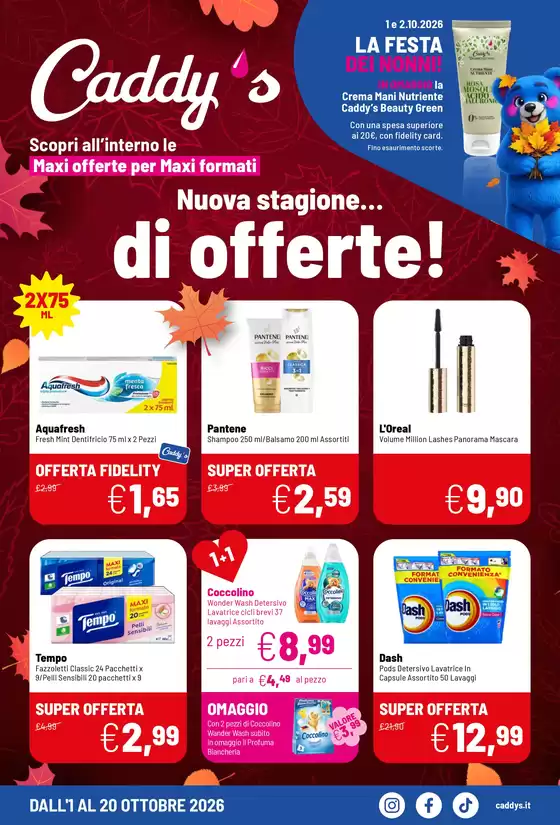 Volantino Caddy's | Nuova stagione… di offerte | 2026-10-01T00:00:00.000Z - 2026-10-20T00:00:00.000Z