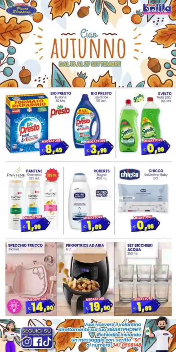 Volantino Punto Shopping Megastore | Ciao autunno | 2026-09-16T00:00:00.000Z - 2026-09-27T00:00:00.000Z